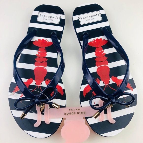 Kate Spade Flip Flop Sandal Nova Lobster Blue 6 - Picture 2 of 5